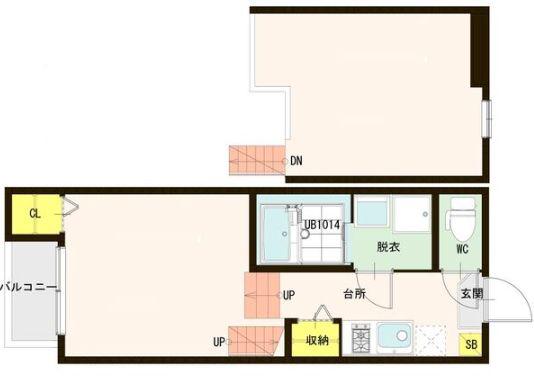 CASA LYCORIS 西中田(1K/2階)の間取り写真