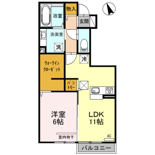 アイリス(1LDK/1階)の間取り写真