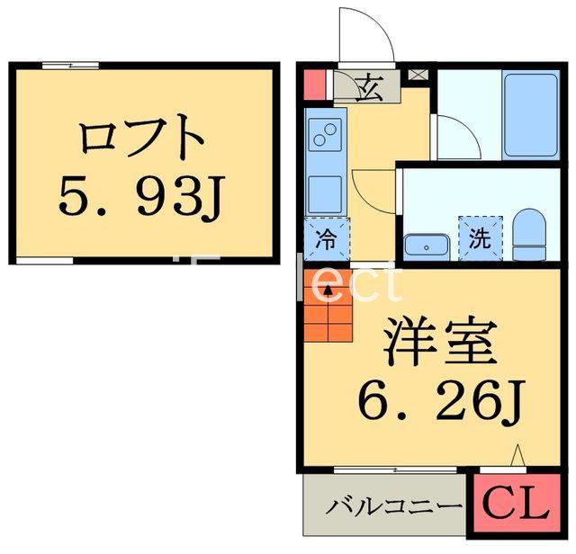 LAPIS検見川 (ワンルーム/2階)の間取り写真
