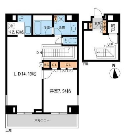 レジデンス白金コローレ(1LDK/4階)の間取り写真
