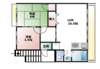 パークサイドハイツ(2LDK/2階)の間取り写真