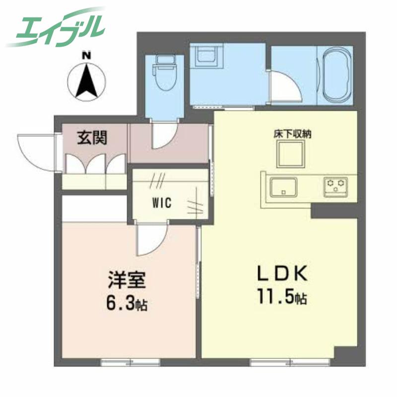 そよかぜII(1LDK/1階)の間取り写真