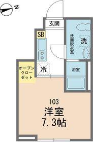 カインドネス南砂町(1K/1階)の間取り写真