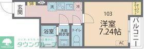 カインドネス蕨(1K/1階)の間取り写真