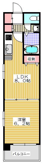 コンソラーレ 同心(1LDK/3階)の間取り写真