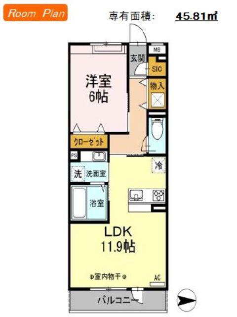 SPIRALTOWN(1LDK/1階)の間取り写真