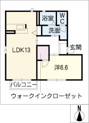 パークサイド平井(1LDK/1階)の間取り写真