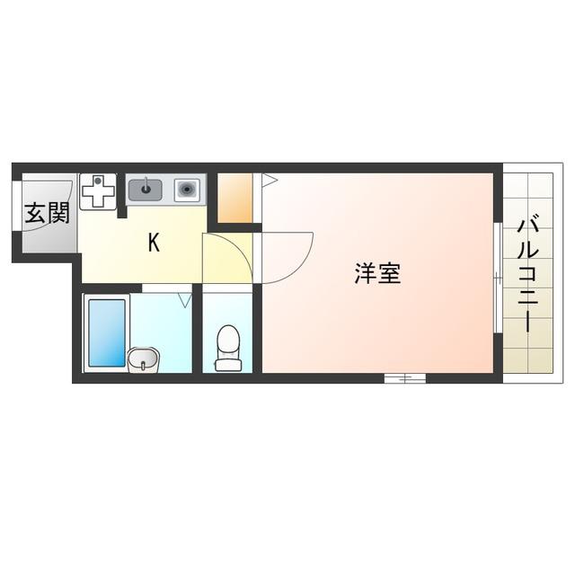 コンフォート姫里(1K/4階)の間取り写真