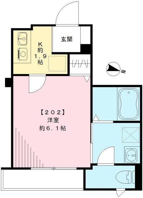 KIK大塚ヒルズ(1K/2階)の間取り写真