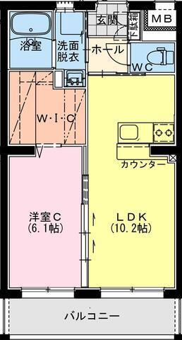 日ノ出町YMマンション(1LDK/5階)の間取り写真