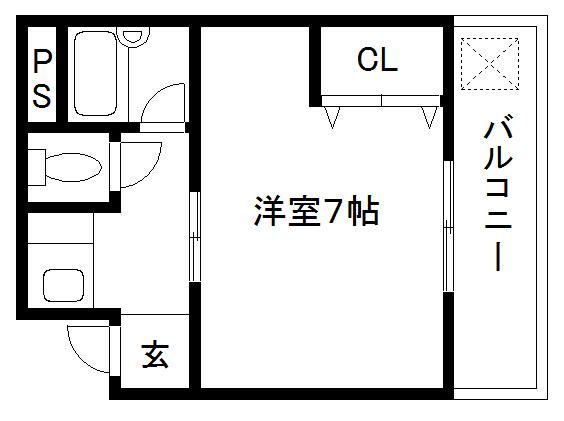 アンクル島原(1K/3階)の間取り写真