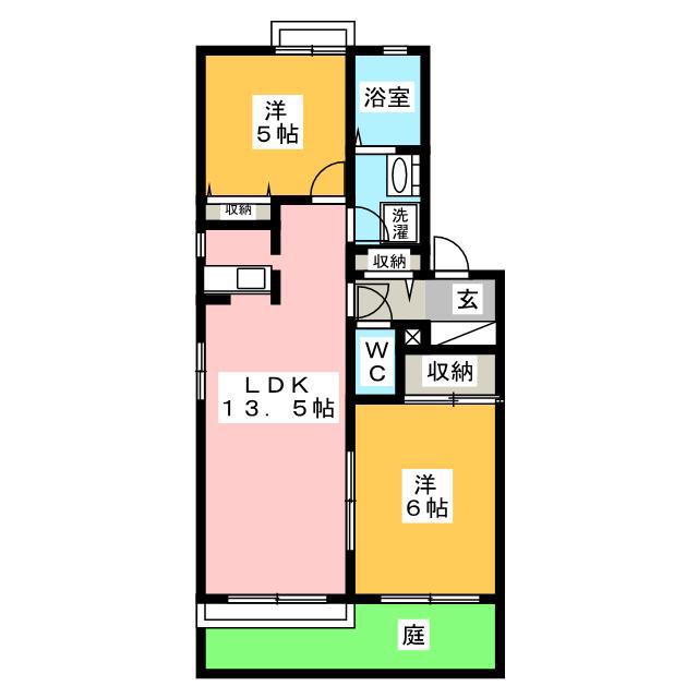 サンライズみなみ(2LDK/1階)の間取り写真