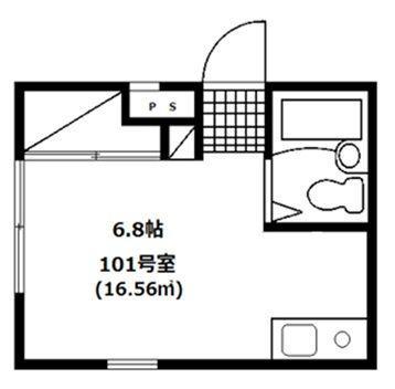 フローリア(ワンルーム/1階)の間取り写真