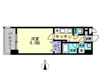 ARCSTAGE柳町(1K/4階)の間取り写真