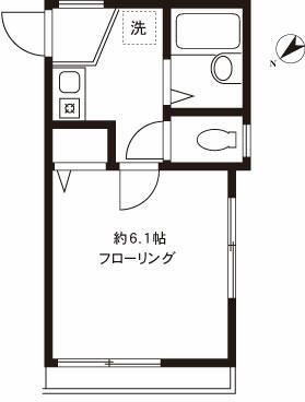 DRホームズ五反野II(1K/2階)の間取り写真