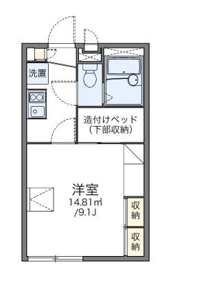レオパレスコスモガーデン(1K/2階)の間取り写真