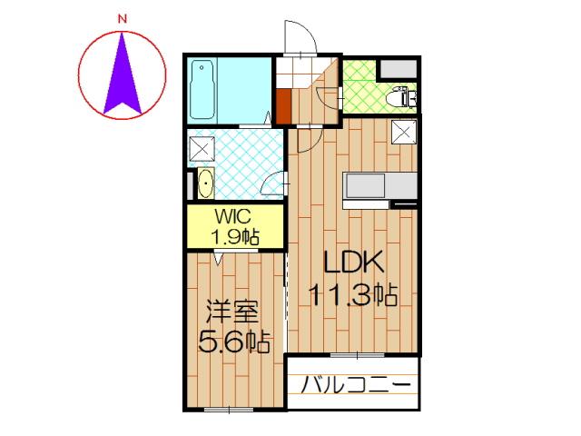 フォレストコート(1LDK/3階)の間取り写真
