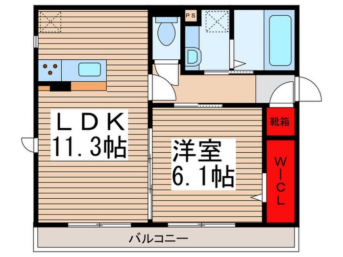 ホワイトコーストポロ(1LDK/1階)の間取り写真