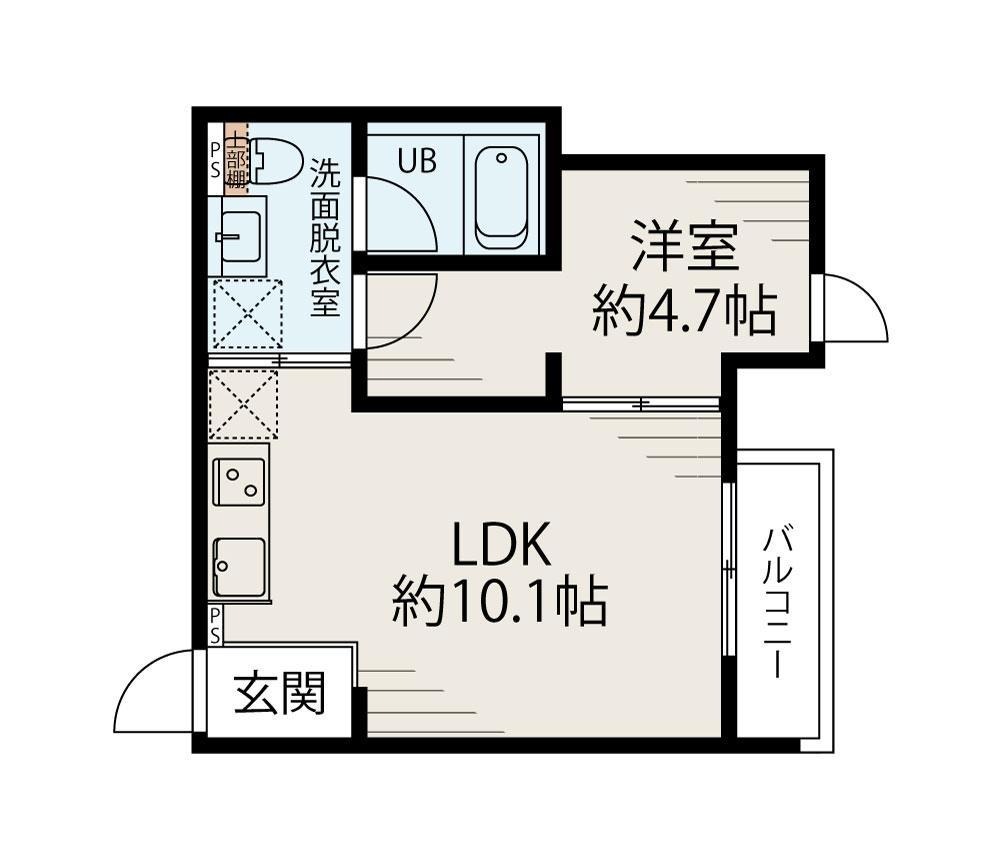 材木座ベース(1LDK/2階)の間取り写真