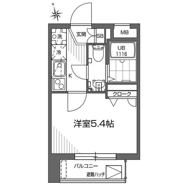グランアセット早稲田(1K/5階)の間取り写真