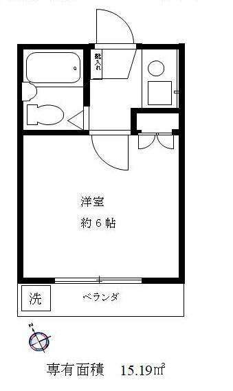 ＪＲ中央線 三鷹駅 徒歩3分 2階建 築37年(1K/2階)の間取り写真