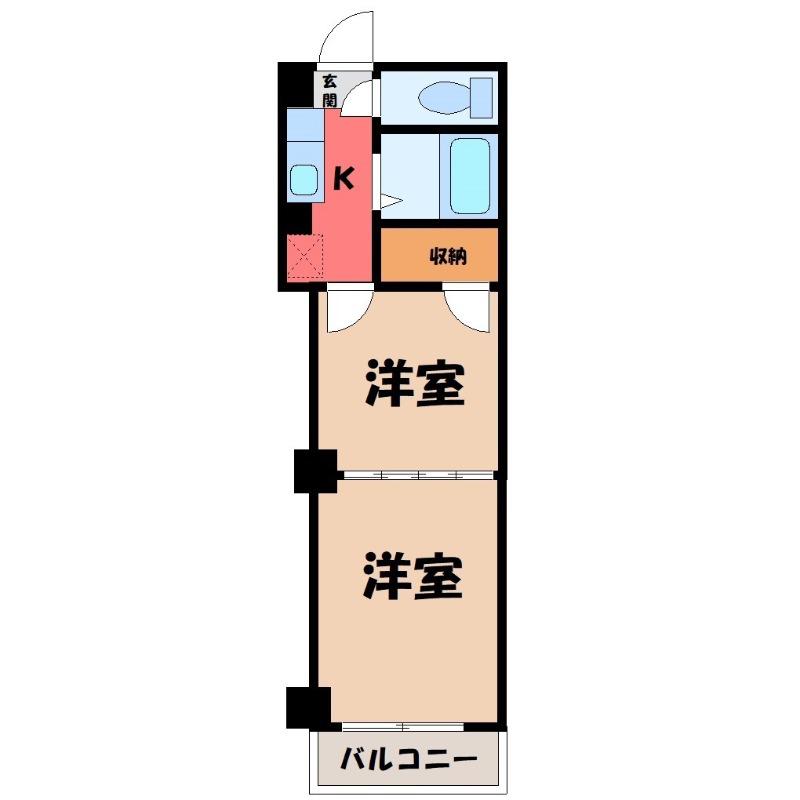 プレステージ 太田(2K/3階)の間取り写真