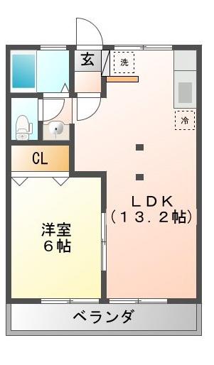 天王台カオル(1LDK/2階)の間取り写真