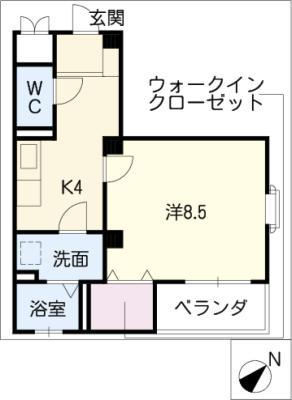 エクセル(1K/3階)の間取り写真