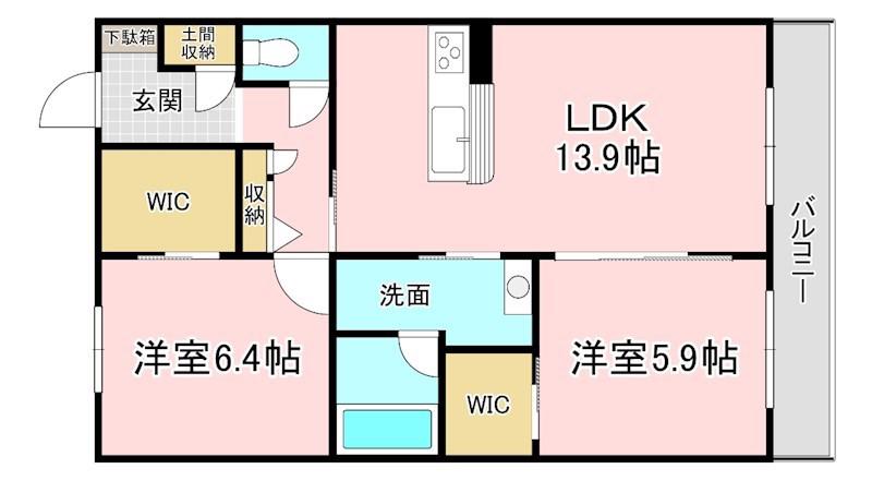 MAISON GRAND SOLEIL(2LDK/2階)の間取り写真
