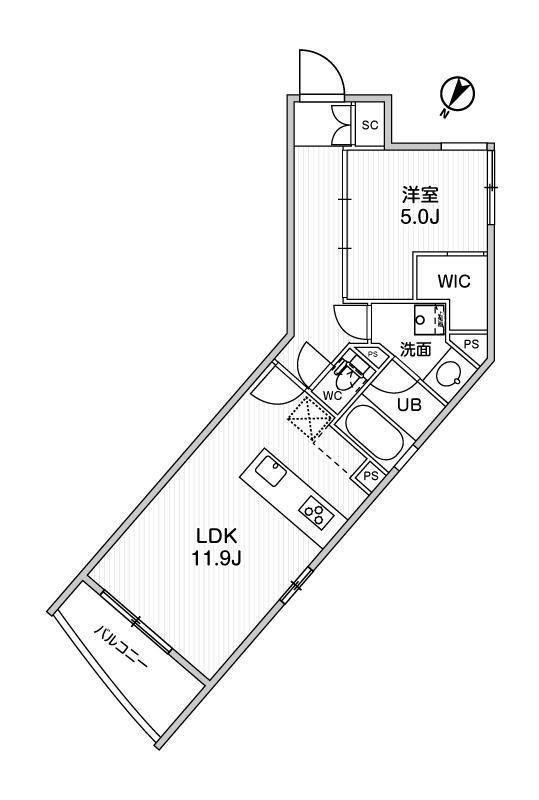 GRANDUO中目黒4(1LDK/3階)の間取り写真