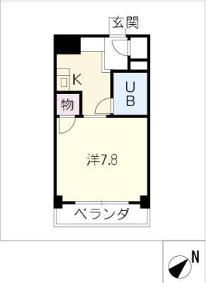 マルシェ(1K/4階)の間取り写真