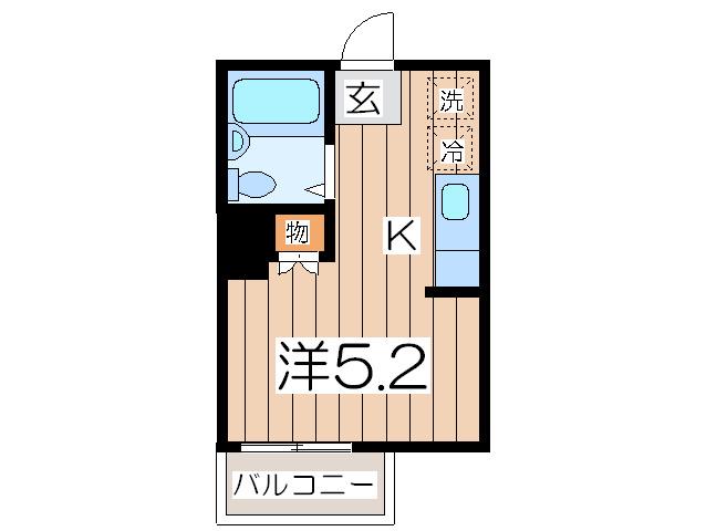 ひのきビル(ワンルーム/2階)の間取り写真