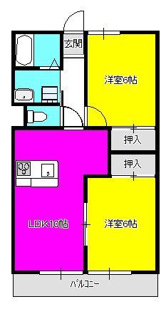 モンシャトー・イズミ(2LDK/2階)の間取り写真