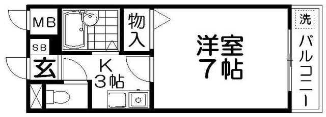 シャトーグレース(1K/3階)の間取り写真