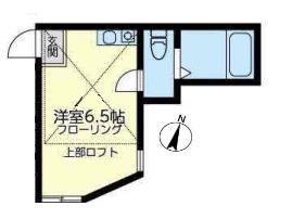 サザンテラス井土ヶ谷(ワンルーム/2階)の間取り写真