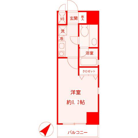 コニファー新子安(1K/3階)の間取り写真