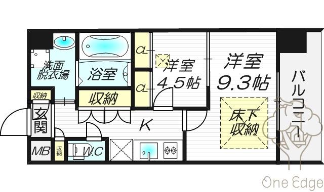 ノース VILLAG BIRTH PLACE 本館(2K/8階)の間取り写真