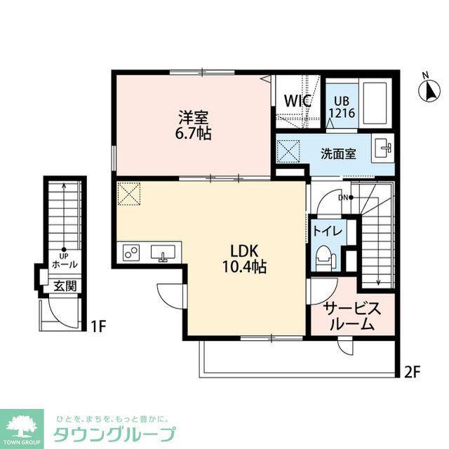 AMOUR VALLE FIUME(1LDK/1階)の間取り写真