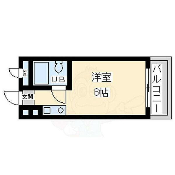 ラフォーレ北野田(ワンルーム/4階)の間取り写真