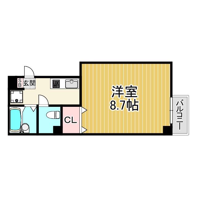 ベッセル甲子園(1K/2階)の間取り写真