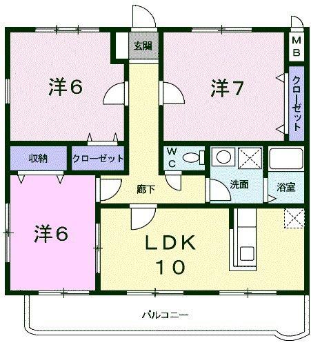 コンフォール(3LDK/1階)の間取り写真
