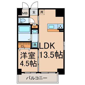 AXIS.LS(1LDK/4階)の間取り写真