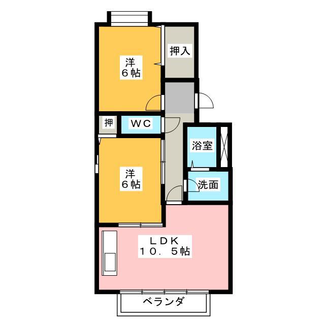レジデンス(2LDK/1階)の間取り写真