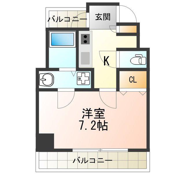 Mプラザ長居駅前(1K/10階)の間取り写真