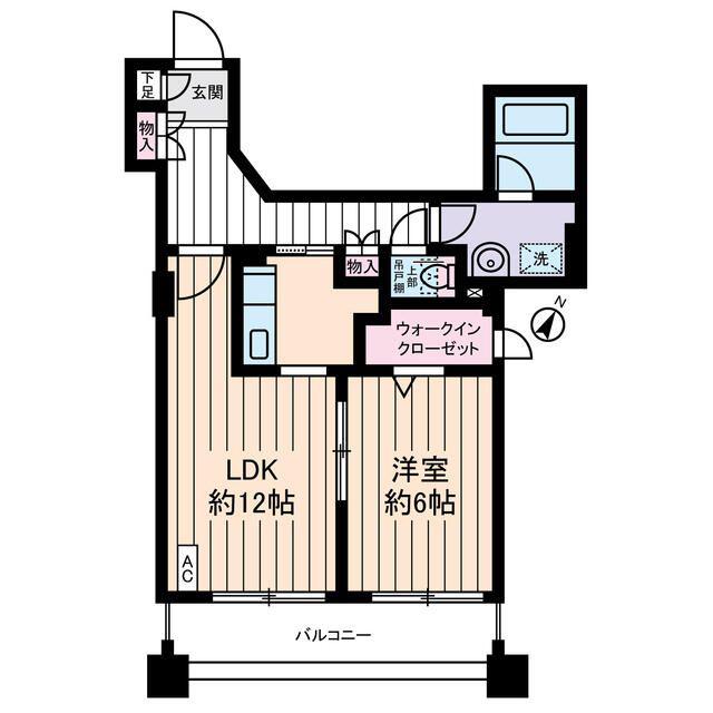 サングランパ(1LDK/6階)の間取り写真