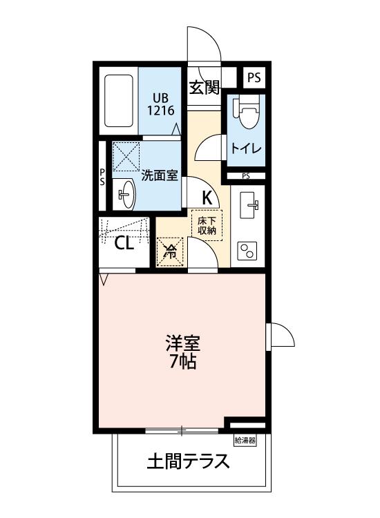 ＪＲ東海道本線 大府駅 徒歩4分 3階建 新築(1K/1階)の間取り写真