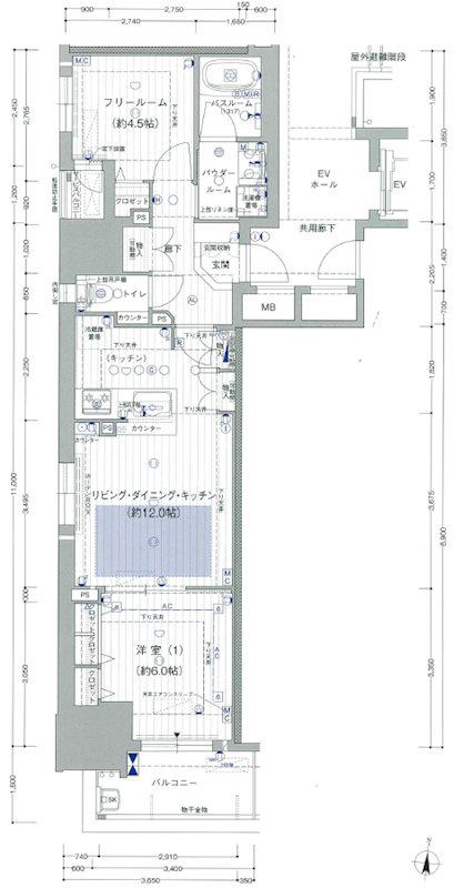 プレサンスロジェ名古屋久屋大通公園(1SLDK/11階)の間取り写真