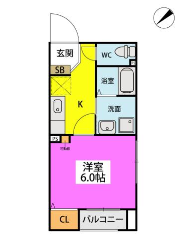 アクシス ヴィラ(1K/4階)の間取り写真