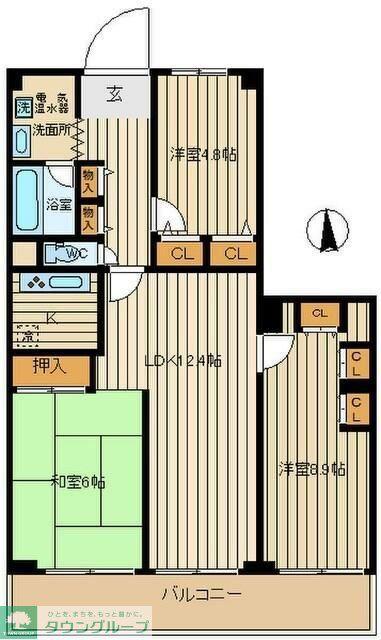 ネオコーポ磯子丸山(3LDK/4階)の間取り写真