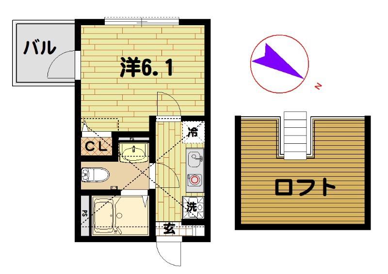 オーガスタコート川崎(1K/3階)の間取り写真